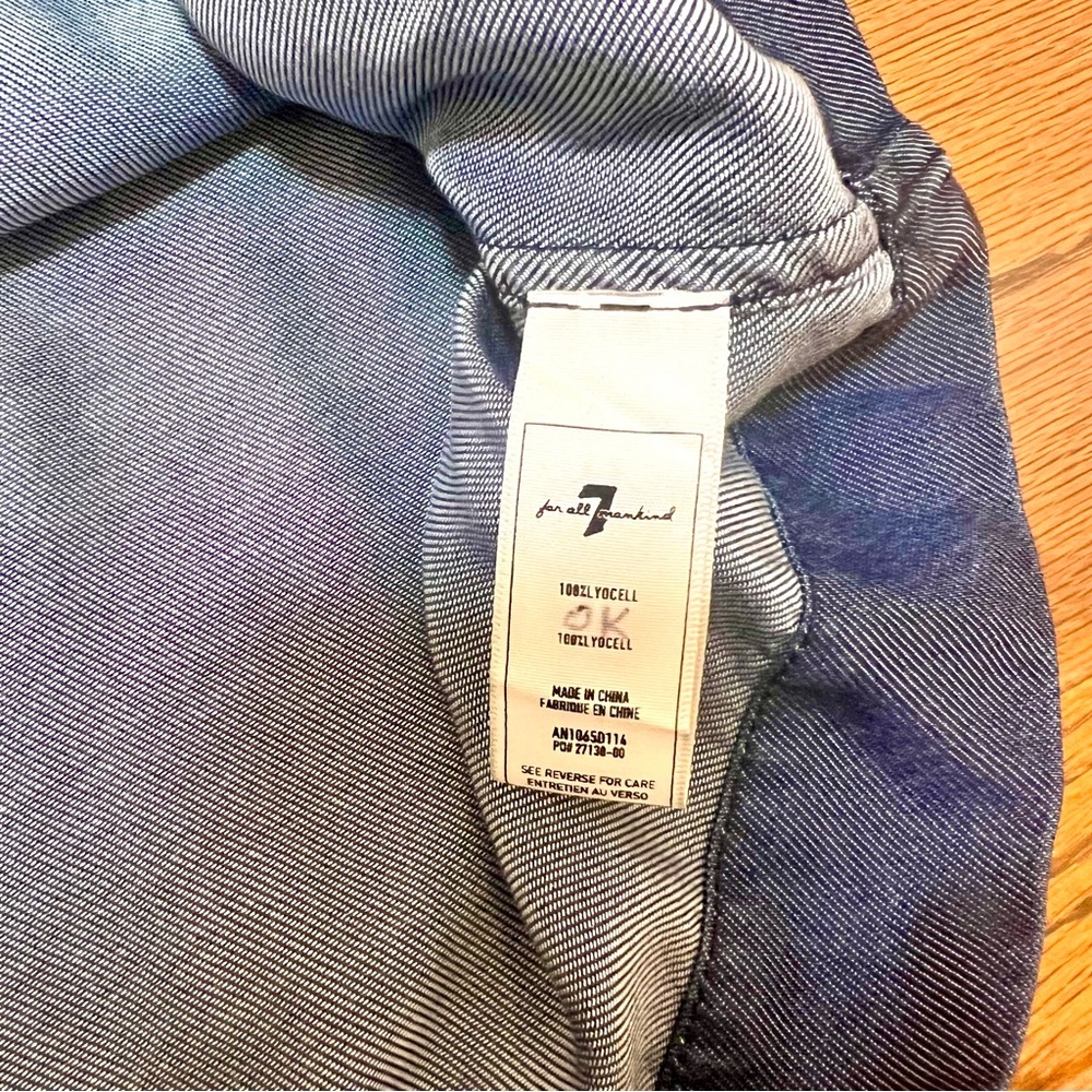💖 3 for $20 ✅/ 7 for All Mankind Denim Off Shoulder Blouse - Picture 3 of 4